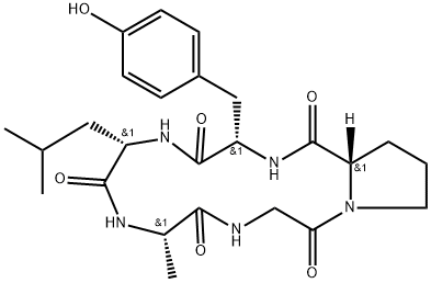 Cyclo(L-alanylglycyl-L-prolyl-L-tyrosyl-L-leucyl) Structure