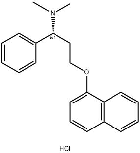 (R)-N,N-二甲基-3-(萘基-1-氧基)-苯丙氨基盐酸盐, 156453-51-9, 结构式