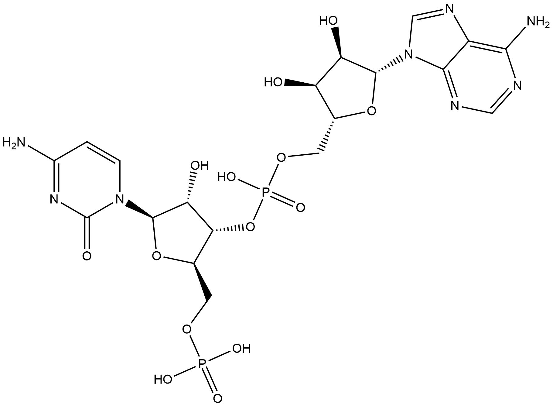 Adenosine, 5'-O-phosphonocytidylyl-(3'→5')- Structure
