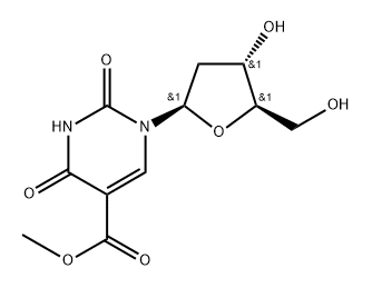 5-Pyrimidinecarboxylic acid, 1-(2-deoxy-β-D-erythro-pentofuranosyl)-1,2,3,4-tetrahydro-2,4-dioxo-, methyl ester Structure
