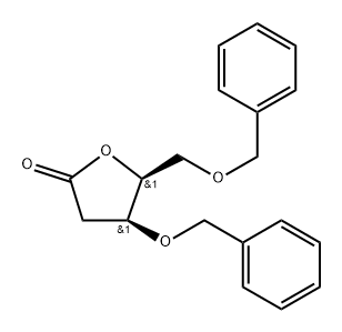 L-threo-Pentonic acid, 2-deoxy-3,5-bis-O-(phenylmethyl)-, .gamma.-lactone Structure