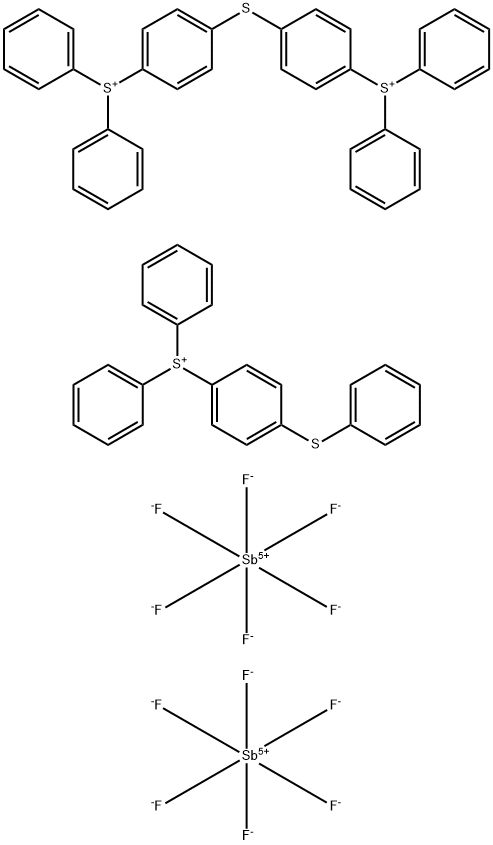 Bis[4-(diphenylsulfonio)phenyl]sulfide bis(hexafluoroantimonate) mixture with diphenyl[4-(phenylthio)phenyl]sulfonium hexafluoroantimonate Structure