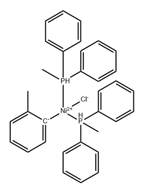 trans-Bis(methyldiphenylphosphine)(2-methylphenyl)nickel(II) chloride Struktur