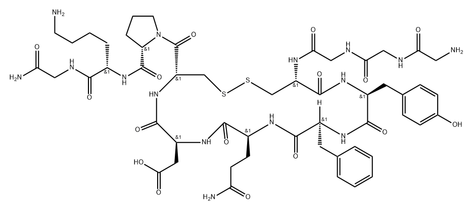Vasopressin, N-[N-(N-glycylglycyl)glycyl]-5-L-aspartic acid-8-L-lysine- (9CI) Struktur