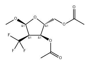 Methyl-2-deoxy-2-(trifluoromethyl)-α-D-ribofuranoside-diacetate Struktur
