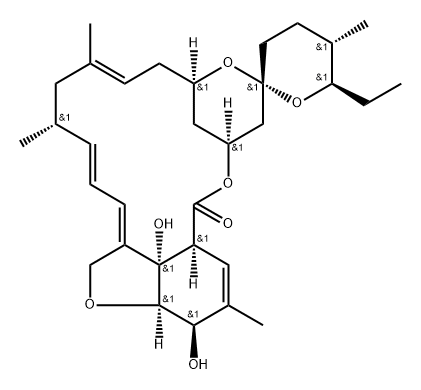 Milbemycin B, 5-O-demethyl-28-deoxy-6,28-epoxy-25-ethyl-, (2S,6R,25R)- (9CI) 化学構造式