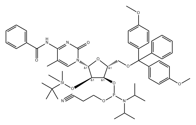 5-ME-RC(BZ) 亚磷酰胺单体, 160107-14-2, 结构式