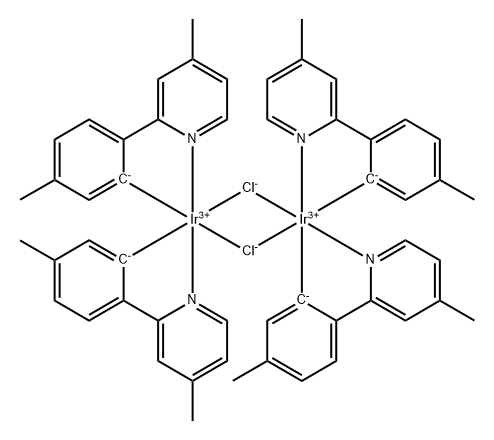 铱,DI-Μ-氯四[3-甲基-2-(4-甲基-2-吡啶基-KN)苯基-KC]二配位化合物, 1607469-50-0, 结构式
