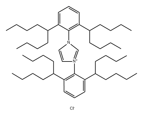 1,3-双(2,6-二(1-丁基-戊基基)苯基)-1H-咪唑-3-鎓氯化物, 1609087-72-0, 结构式