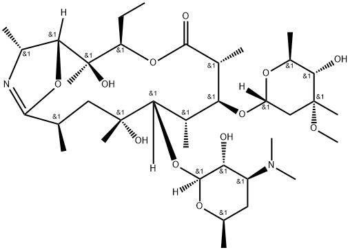红霉素A 9,11-亚胺醚,161193-44-8,结构式
