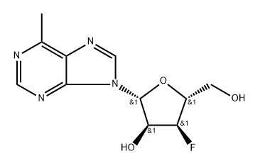 6-Methylpurine-beta-D-(3-deoxy-3-fluoro)riboside Structure