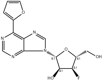6-(Furan-2-yl)purine-beta-D-(3'-deoxy-3'-fluoro)riboside Struktur