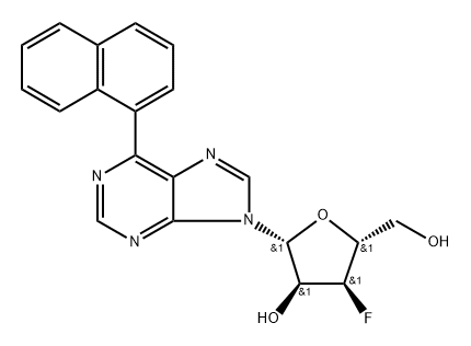 9-(3-Deoxy-3-fluoro-β-D-ribofuranosyl)-6-(naphthalen-1-yl)purine Structure