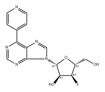 9-(3-Deoxy-3-fluoro-β-D-ribofuranosyl)-6-(pyridine-4-yl)purine Structure