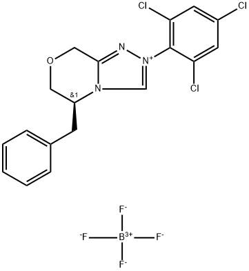 (S)-5-苄基-2-(2,4,6-三氯苯基)-5,6-二氢-8H-[1,2,4]三唑并[3,4-C][1,4]恶嗪-2-鎓 四氟硼酸盐,1612251-13-4,结构式
