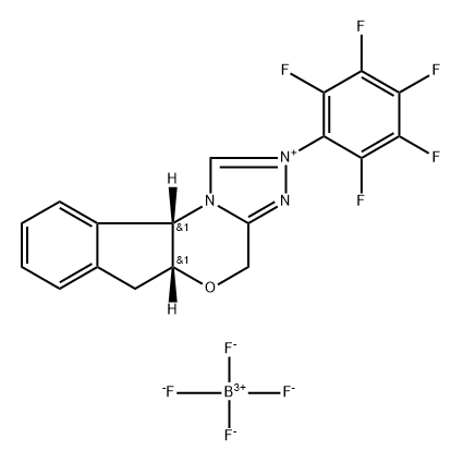 (5aS, 10bR)-(-)-5a,10b-Dihydro-2-(pentafluorophenyl)-4H,6H-indeno[2,1-b][1,2,4]triazolo[4,3-d][1,4]o 结构式
