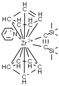 BIS(TRIMETHYLSILYL)ACETYLENEBIS(CYCLOPEN TADIENYL)PYRIDINE-ZR Structure