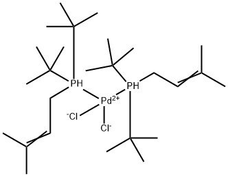 Palladium, bis[bis(1,1-dimethylethyl)(3-methyl-2-buten-1-yl)phosphine]dichloro- Struktur