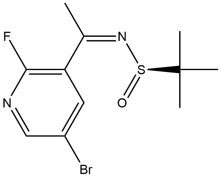 2-Propanesulfinamide, N-[1-(5-bromo-2-fluoro-3-pyridinyl)ethylidene]-2-methyl-, [N(Z),S(R)]- Structure