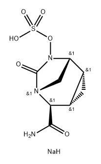 Sulfuric acid, mono[(1R,2R,4S,5S,6R)-5-
(aminocarbonyl)-7-oxo-6,8-diazatricyclo
[4.2.1.0 ]non-8-yl] ester, sodium salt (1:1) Struktur