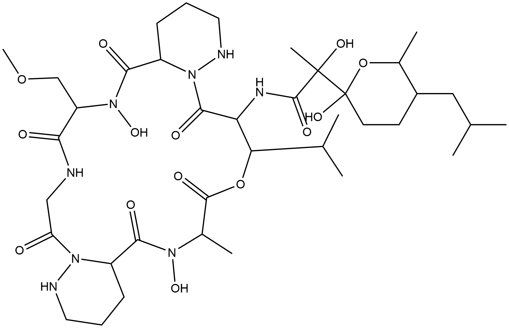 アウランチマイシンA 化学構造式