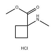 Cyclobutanecarboxylic acid, 1-(methylamino)-, methyl ester, hydrochloride (1:1) Structure