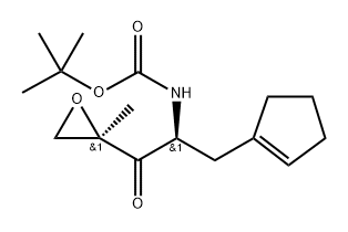 ((S)-3-(环戊-1-烯-1-基)-1-((R)-2-甲基环氧乙烷-2-基)-1-氧代丙烷-2-基)氨基甲酸叔丁酯 结构式