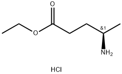 Pentanoic acid, 4-amino-, ethyl ester, hydrochloride (1:1), (4R)- Structure
