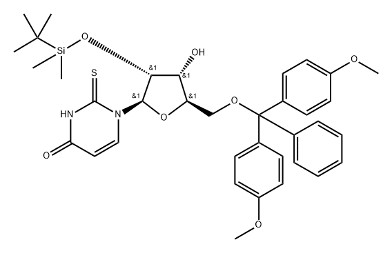 5'-O-(DMTR)-2'-O-(TBS)-2-硫代尿苷 结构式