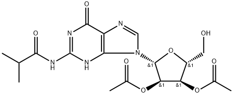 N-异丁酰基-2′,3′-乙酰基鸟苷, 163586-86-5, 结构式