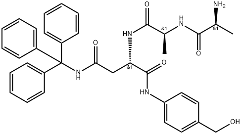L-Aspartamide, L-alanyl-L-alanyl-N1-[4-(hydroxymethyl)phenyl]-N4-(triphenylmethyl)- Structure