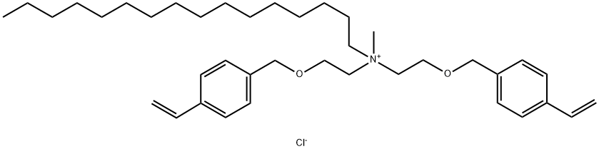 N,N-bis[2-[(4-ethenylphenyl)methoxy]ethyl]-N-methyl-1-hexadecanaminium chloride (1:1) Structure