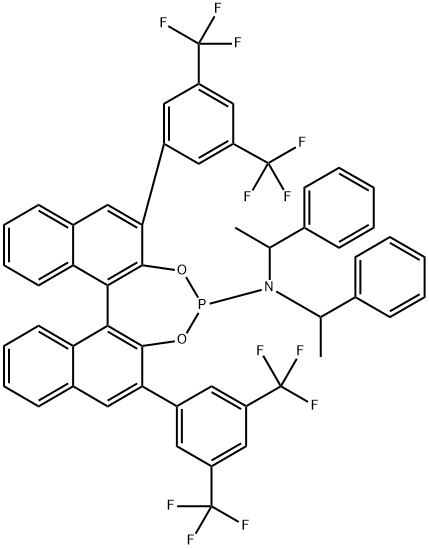 (11BS)-2,6-双[3,5-双(三氟甲基)苯基]-N,N-双[(1R)-1-苯基乙基]-二萘并[2,1-D:1',2'-F][1,3,2]二氧杂膦-4-胺 结构式