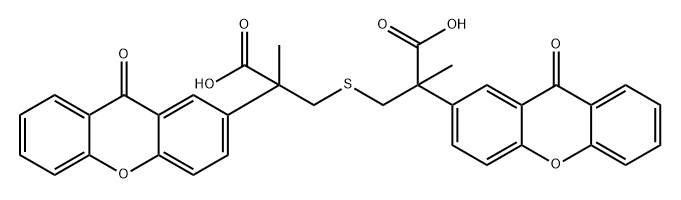 2,2′-チオビス[2-(キサントン-2-イル)プロパン酸] 化学構造式