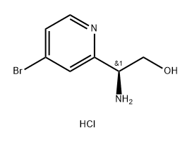 (2S)-2-amino-2-(4-bromopyridin-2-yl)ethanol hydrochloride 结构式
