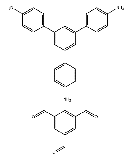 1,3,5-Benzenetricarboxaldehyde, polymer with 5'-(4-aminophenyl)[1,1':3',1''-terphenyl]-4,4''-diamine Structure