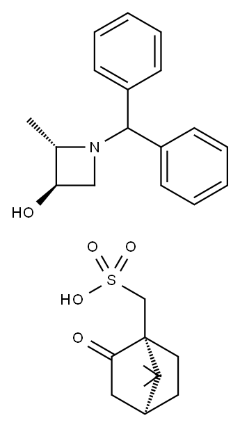 (2S,3R)-1-benzhydryl-2-methylazetidin-3-ol ((1R,4S)-7,7-dimethyl-2-oxobicyclo[2.2.1]heptan-1-yl)methanesulfonate Structure