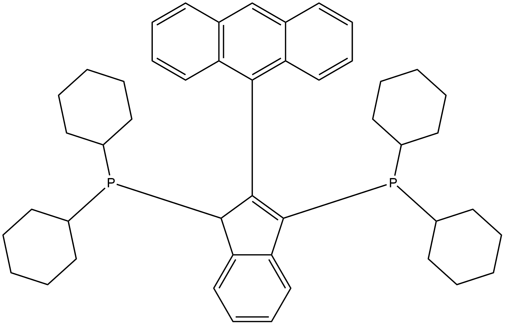 1,1'-[2-(9-anthracenyl)-1H-indene-1,3-diyl]bis[1,1-dicyclohexylPhosphine] 结构式
