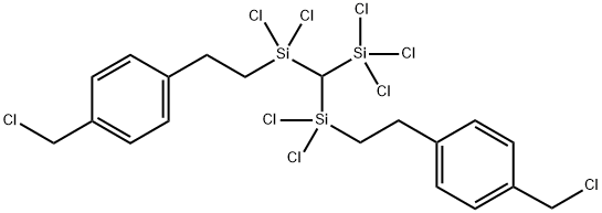 (三氯硅基)甲叉基]双[二氯[2-[4-(氯甲基)苯基]乙基]硅烷 结构式