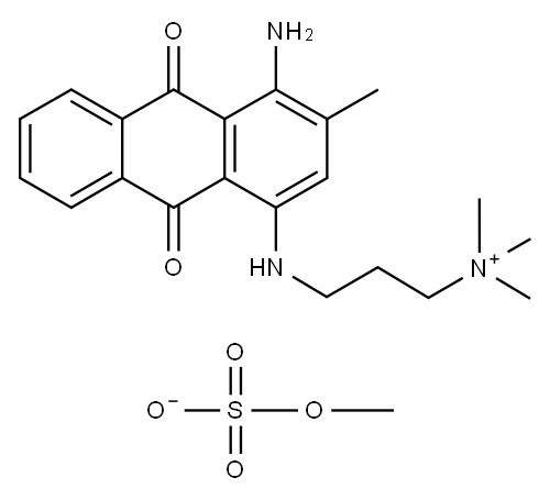 1-Propanaminium,3-((4-amino-9,10-dihydro-3-methyl-9,10-dioxo-1-anthracenyl)amino)-N,N,N-trimethyl-,methyl sulfate (1:1) Structure
