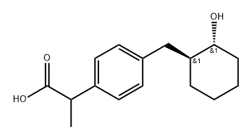 Benzeneacetic acid, 4-[[(1R,2S)-2-hydroxycyclohexyl]methyl]-α-methyl-, rel- 化学構造式