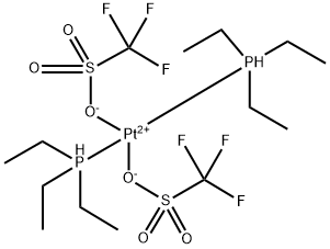 cis-[Pt(II)(PEt)3(trifluoromethane-sulfonate)2 Structure