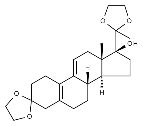 3,20-bis-ethylenedioxy-17β-hydroxy-19-norpregna-5(10),9(11)-diene Structure