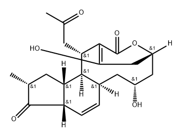 1H-2,5-Ethanoindeno[4,5-e]oxecin-3,11-dione, 5,6,7,8,8a,10a,12,13,13a,13b-decahydro-7,15-dihydroxy-12-methyl-1-(2-oxopropyl)-, (1S,5R,7R,8aS,10aS,12R,13aR,13bS)- Structure