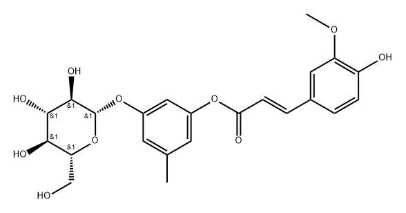 β-D-Glucopyranoside,3-[[(2E)-3-(4-hydroxy-3-methoxyphenyl)-1-oxo-2-propen-1-yl]oxy]-5-methylphenyl Structure