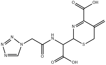 Cefazolin impurity 7/Cefazolin EP Impurity J/2-((2-(1H-tetrazol-1-yl)acetamido)(carboxy)methyl)-5-methylene-5,6-dihydro-2H-1,3-thiazine-4-carboxylic acid Structure