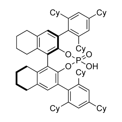 R-H8-(11bR)-4-Hydroxy-2,6-bis(2,4,6-tricyclohexylphenyl)-4-oxide-dinaphtho[2,1-d:1',2'-f][1,3,2]dioxaphosphepin 结构式