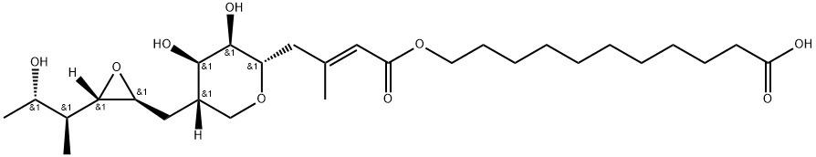 L-talo-Non-2-enonic acid, 5,9-anhydro-2,3,4,8-tetradeoxy-8-[[3-(2-hydroxy-1-methylpropyl)oxiranyl]methyl]-3-methyl-, 10-carboxydecyl ester, [2E,8[2S,3S(1S,2S)]]- (9CI) Structure