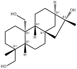 ent-カウラン-16β,19,20-トリオール 化学構造式