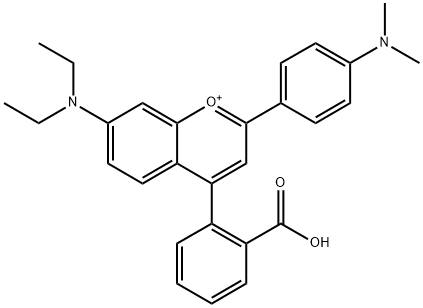 1-Benzopyrylium, 4-(2-carboxyphenyl)-7-(diethylamino)-2-[4-(dimethylamino)phenyl]- Structure